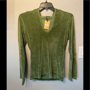 Velvet green fitted hoodie NWT